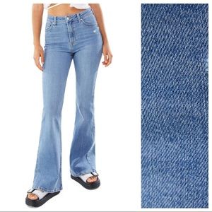 NWT. Bershka Blue Flared Jeans. Size 6.
